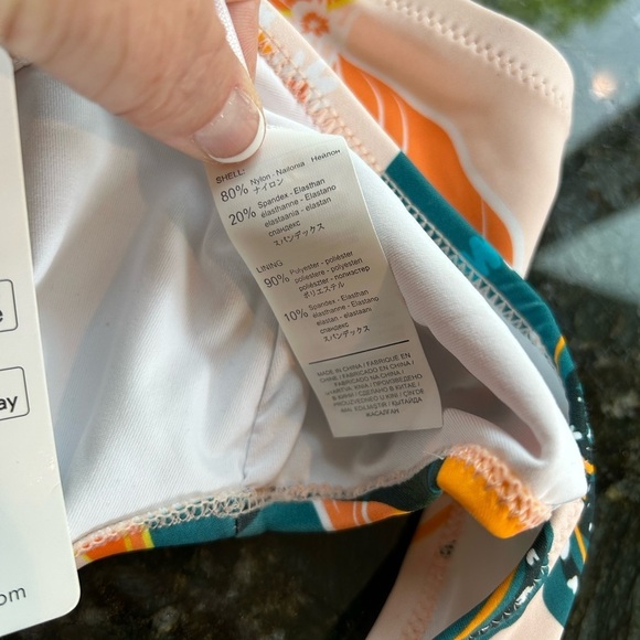 NWT CupShe tie front floral tropical bikini top. Lined but not padded. XXL. - Picture 10 of 12